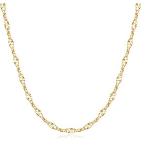 925 Sterling Silver Clasp 2.5/3/4mm Mariner/Round Chain Necklace for Men Women Diamond Cut 16/18/20/22/24/26/28/30 Inch