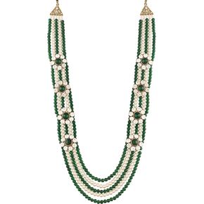 I Jewels 18k Gold Plated Indian Wedding Bollywood Dulha Moti Mala with Stone Maharaja Haar/Groom Necklace For Men (MLP32) in Saudi Arabia