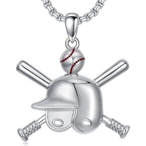 925 Sterling Silver Sports Necklace Cross Pendant Personalized Number Name Necklace Jewelry Gifts for Men Women(with Gift Box)