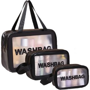 Travel Toiletry Bag for Women Men, Translucent Waterproof Travel Makeup Cosmetic Pouch Traveling Organizer for Toiletries, Cosmetic, Accessories CynynYxy (A-White)