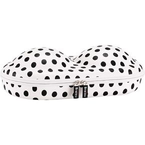Premium Bra Case Lingerie Travel Bag Zip Underwear Organizer Bag for A-DD Cup (Black Dot)