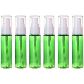 6Pcs 30ml/1oz Empty Refillable Plastic Lotion Pump Bottles Portable Cosmetic Makeup Sample Storage container Vial Pot For Shower Gel Shampoo Toiletries Liquid(Blue)