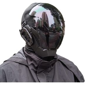 Punk Mask Cosplay for Men, Mechanical Sci-fi Gear Cosplay Halloween Mask Fit Party Music Festival Accessories