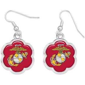 U.S. Marines Hazel Silver Earrings Jewelry Gift USMC
