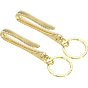 PATIKIL U Shape Hook Keychain, Solid Brass U Key Loop Hook Belt Clip Key Hook