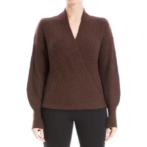 Max Studio Women's Long Sleeve Cross Over Sweater