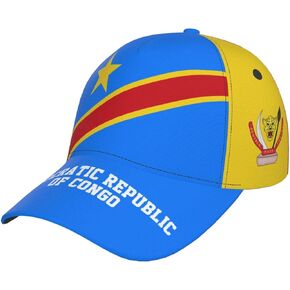 Democratic Republic of Congo Flag Baseball Cap Full Print Adult Men Hat Patriotism Supporter Soccer Caps Black