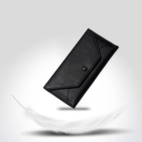 محفظة طويلة K للرجال، محفظة ظرف نقدي للرجال من KOME LEATHER بمشبك نقود مع حامل بطاقة دفتر شيكات وجيب للهاتف وسحاب للرجال ومحفظة نحيفة in Kuwait