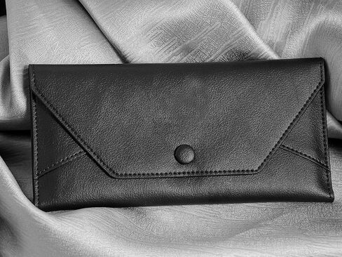 محفظة طويلة K للرجال، محفظة ظرف نقدي للرجال من KOME LEATHER بمشبك نقود مع حامل بطاقة دفتر شيكات وجيب للهاتف وسحاب للرجال ومحفظة نحيفة in Kuwait