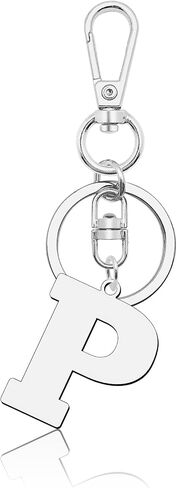 DlaeKua Initial Monogram A-Z Keychain 26 Letter Stainless Steel Alphabet Keyring for Women Men Purse Handbag Christmas Gifts in Saudi Arabia