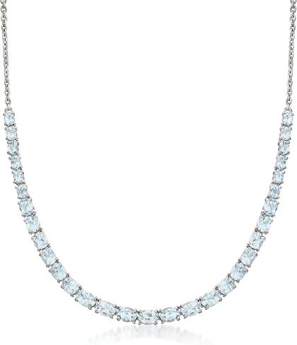 Ross-Simons 8.80 ct. t.w. Aquamarine Graduated Necklace in Sterling Silver. 16 inches in Saudi Arabia