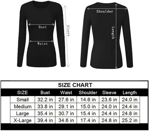 VIIOO Women's Basic Long Sleeve Crew Neck T-Shirt Solid Slim Cotton Top in Saudi Arabia
