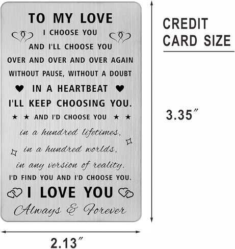 to my Love Gifts for Him Her, to My Love Wallet Card Gifts, I Choose You Card Presents for Wedding Anniversary Birthday in Kuwait