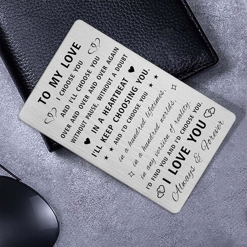 to my Love Gifts for Him Her, to My Love Wallet Card Gifts, I Choose You Card Presents for Wedding Anniversary Birthday in Kuwait