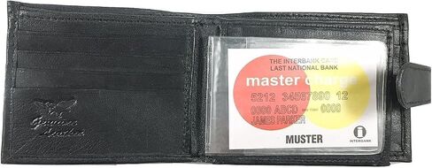 Genuine Black Leather Snap Close Bifold Wallet with Coin Purse #791 in Saudi Arabia