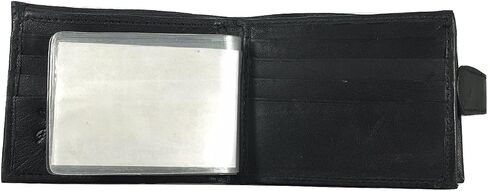 Genuine Black Leather Snap Close Bifold Wallet with Coin Purse #791 in Saudi Arabia