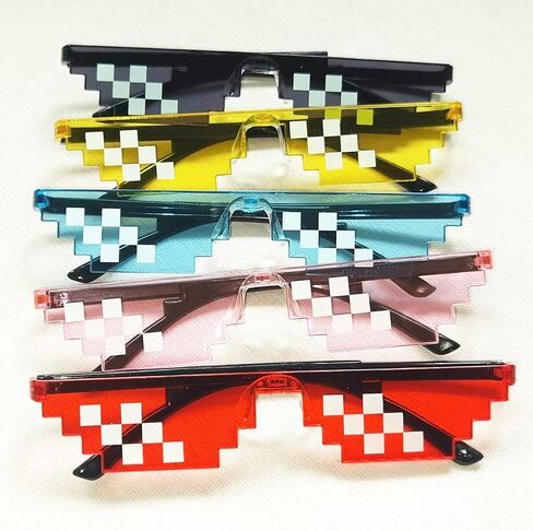 10 قطع نظارات شمسية ثج لايف بارتي نظارات موزاييك بكسل سوداء للجنسين البالغين والاطفال (مزيج متعدد الالوان)، الوان متعددة، مقاس واحد, ألوان مختلطة, One Size in Kuwait
