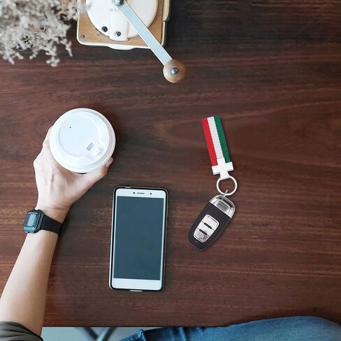 TOMALL Germany Flag Stripe Keychain Ring Key Band 3-Color Key Fob Chain for Car in Saudi Arabia