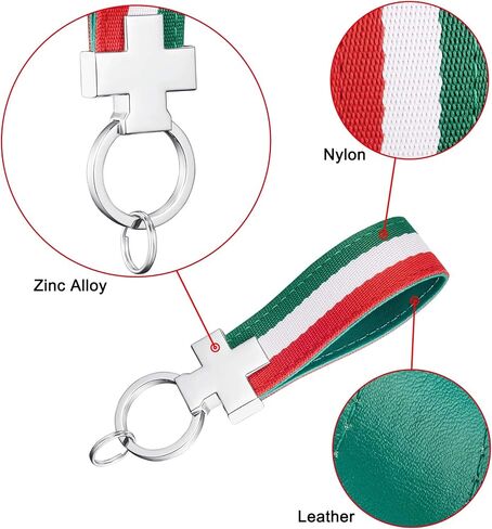 TOMALL Germany Flag Stripe Keychain Ring Key Band 3-Color Key Fob Chain for Car in Saudi Arabia