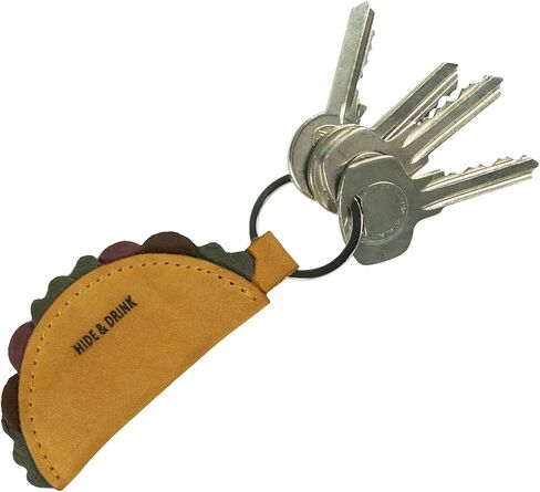 Hide & Drink, Leather Taco Keychain, Key Ring Holder, Mexican Food, Cute Gifts, Accessories, Handmade Includes 101 Year Warranty :: Old Tobacco in Saudi Arabia