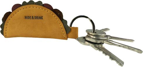 Hide & Drink, Leather Taco Keychain, Key Ring Holder, Mexican Food, Cute Gifts, Accessories, Handmade Includes 101 Year Warranty :: Old Tobacco in Saudi Arabia