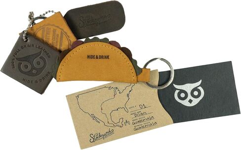 Hide & Drink, Leather Taco Keychain, Key Ring Holder, Mexican Food, Cute Gifts, Accessories, Handmade Includes 101 Year Warranty :: Old Tobacco in Saudi Arabia