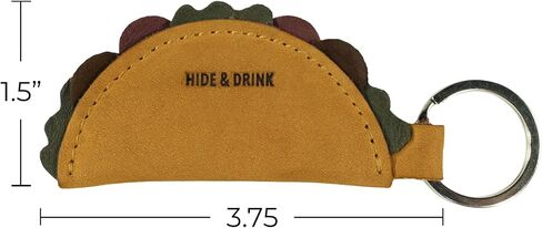 Hide & Drink, Leather Taco Keychain, Key Ring Holder, Mexican Food, Cute Gifts, Accessories, Handmade Includes 101 Year Warranty :: Old Tobacco in Saudi Arabia