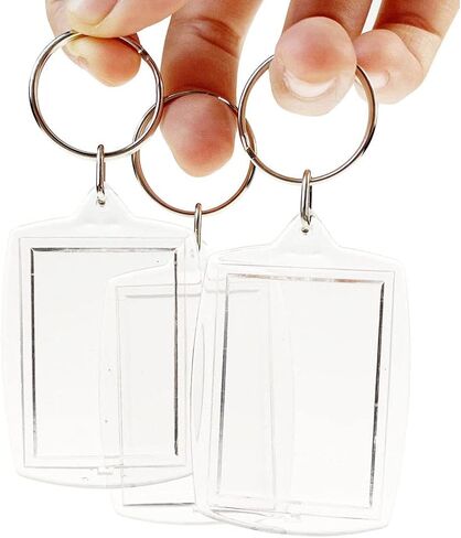 10PCS Blank Keyrings Photo Insert Key Chains Acrylic Empty Keyrings Double Sided Blank Picture Keychain (1.57 x 2.16) in Kuwait