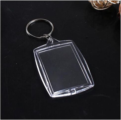 10PCS Blank Keyrings Photo Insert Key Chains Acrylic Empty Keyrings Double Sided Blank Picture Keychain (1.57 x 2.16) in Kuwait