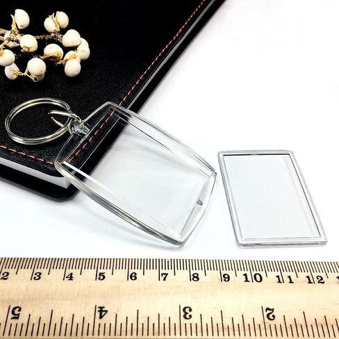 10PCS Blank Keyrings Photo Insert Key Chains Acrylic Empty Keyrings Double Sided Blank Picture Keychain (1.57 x 2.16) in Kuwait
