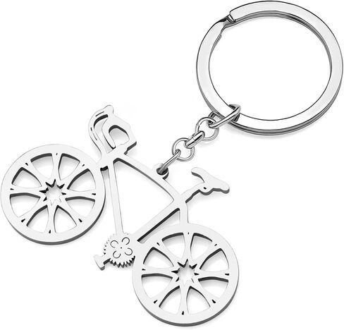 LONYOO Elegant Bicycle Keychain Stainless Steel Keyring Gifts for Bicycle Enthusiasts Women Girls Car Key Dainty Jewelry in Kuwait