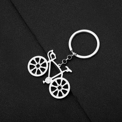 LONYOO Elegant Bicycle Keychain Stainless Steel Keyring Gifts for Bicycle Enthusiasts Women Girls Car Key Dainty Jewelry in Kuwait