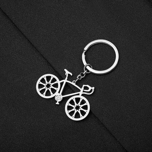 LONYOO Elegant Bicycle Keychain Stainless Steel Keyring Gifts for Bicycle Enthusiasts Women Girls Car Key Dainty Jewelry in Kuwait