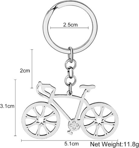 LONYOO Elegant Bicycle Keychain Stainless Steel Keyring Gifts for Bicycle Enthusiasts Women Girls Car Key Dainty Jewelry in Kuwait