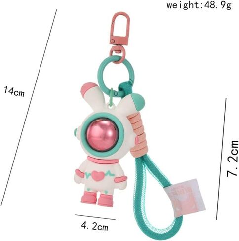Lightning Rabbit Keychain Cartoon Love Rabbit Keychain Love Rabbit Astronaut Car Keychain Anime Ergugos Braided Rope Pendant Bag Ornament Accessories Girls Suitable Key Loss Prevention Pink in Saudi Arabia
