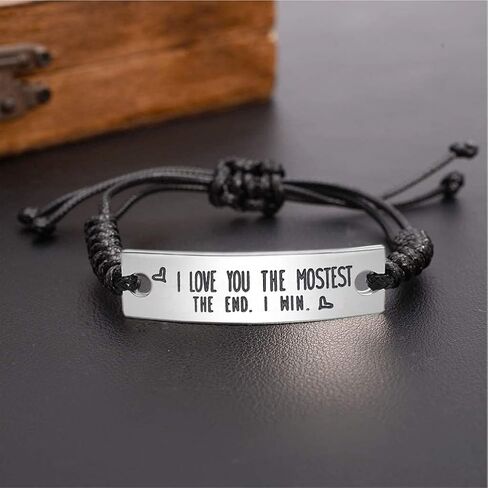 I Love You Mostest The End I Win Braided Bracelet Boyfriend Girlfriend Gift Mostest Couples Jewelry in Kuwait