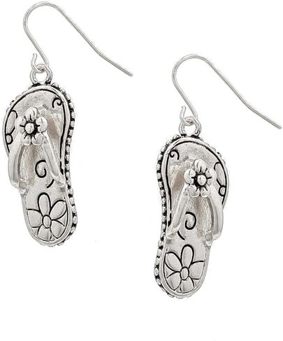 Liavy's Daisy Filigree Flip-Flop Sandals Fashionable Metal Earrings - Fish Hook - Unique Gift and Souvenir in Saudi Arabia