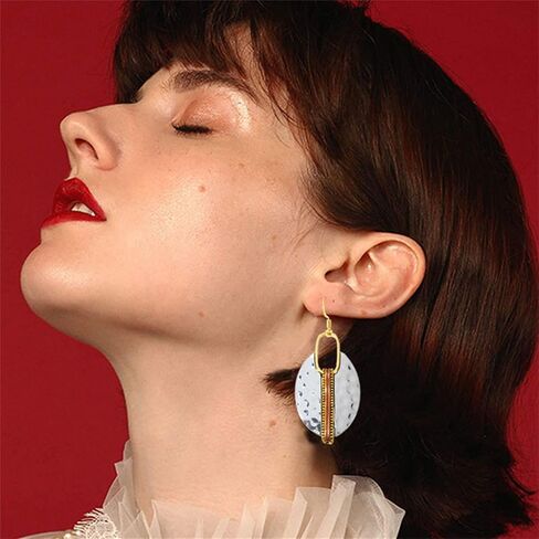 coadipress Handmade Retro Hammered Oval Dangle Earrings for Women Bohemian Earring Lightweight Simple Geometry Crescent Earring Ethnic Hammered Earring in Saudi Arabia