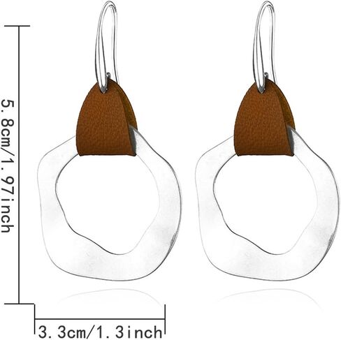 coadipress Handmade Retro Hammered Oval Dangle Earrings for Women Bohemian Earring Lightweight Simple Geometry Crescent Earring Ethnic Hammered Earring in Saudi Arabia