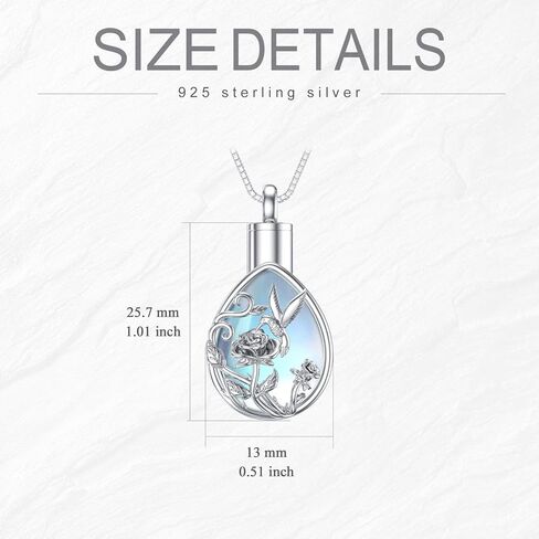 YOSOPRETTY Urn Necklace for Ashes Sterling Silver Cremation Jewelry for Ashes Memorial Keepsake Jewelry Gift for Women Men Girls in Kuwait