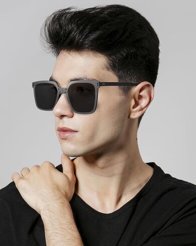 نظارات شمسية مستقطبة خفيفة الوزن للغاية وقابلة للطي - إطار معدني مربع وعدسة نايلون حماية من الأشعة فوق البنفسجية ومضادة للوهج in Kuwait