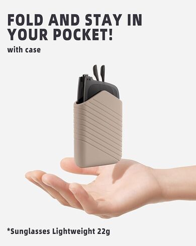 نظارات شمسية مستقطبة خفيفة الوزن للغاية وقابلة للطي - إطار معدني مربع وعدسة نايلون حماية من الأشعة فوق البنفسجية ومضادة للوهج in Kuwait