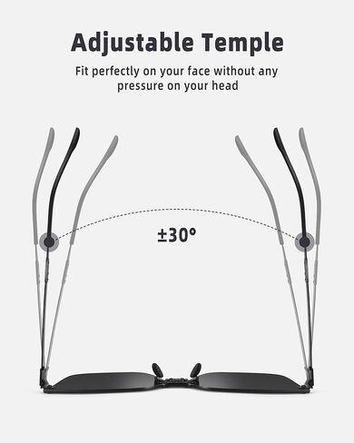 نظارات شمسية مستقطبة خفيفة الوزن للغاية وقابلة للطي - إطار معدني مربع وعدسة نايلون حماية من الأشعة فوق البنفسجية ومضادة للوهج in Kuwait