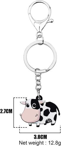 Acrylic Cute Dairy Cow Keychain Cattle Keyring Farm Jewelry Charms For Women Girls in Saudi Arabia