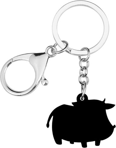 Acrylic Cute Dairy Cow Keychain Cattle Keyring Farm Jewelry Charms For Women Girls in Saudi Arabia