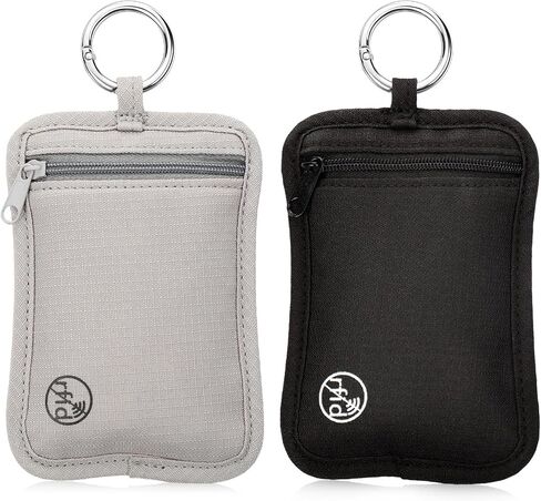 2 Pcs Rfid Protected Stash Pouch Clip on Pouch Anti Theft Belt Wallet Travel Money Pouch Minimalist Keychain Organizer Pouches Bra Wallet Undergarment Mini Pouch for ID Cards Cash Women Men in Saudi Arabia