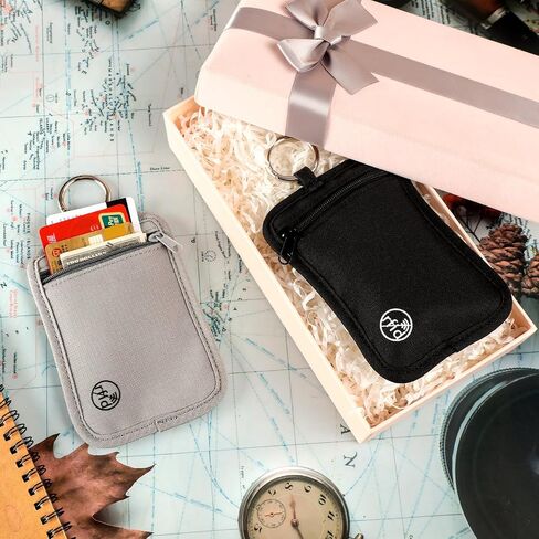 2 Pcs Rfid Protected Stash Pouch Clip on Pouch Anti Theft Belt Wallet Travel Money Pouch Minimalist Keychain Organizer Pouches Bra Wallet Undergarment Mini Pouch for ID Cards Cash Women Men in Saudi Arabia