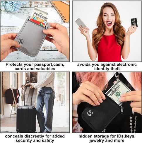 2 Pcs Rfid Protected Stash Pouch Clip on Pouch Anti Theft Belt Wallet Travel Money Pouch Minimalist Keychain Organizer Pouches Bra Wallet Undergarment Mini Pouch for ID Cards Cash Women Men in Saudi Arabia