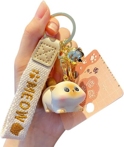 Men Women Super Cute Kawaii Creative Different Posture Lucky Cat Kitty Keychain Lover Keyring Key Chain Key Ring in Saudi Arabia