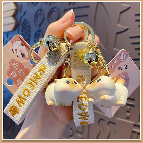 Men Women Super Cute Kawaii Creative Different Posture Lucky Cat Kitty Keychain Lover Keyring Key Chain Key Ring in Saudi Arabia